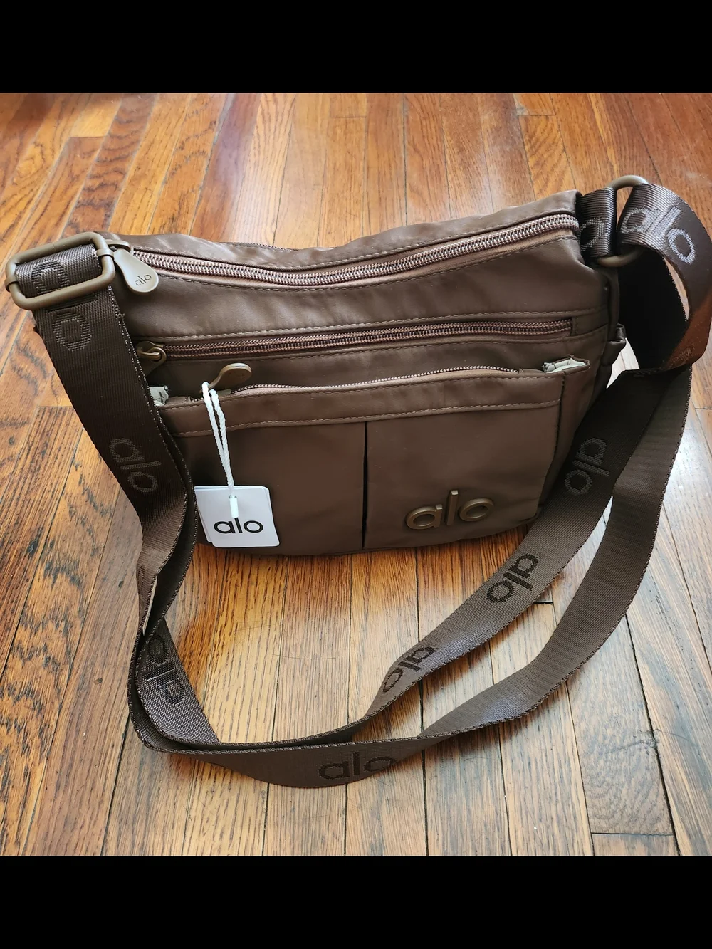 AL0 Y0ga Small Brown Crossbody Shoulder Bag